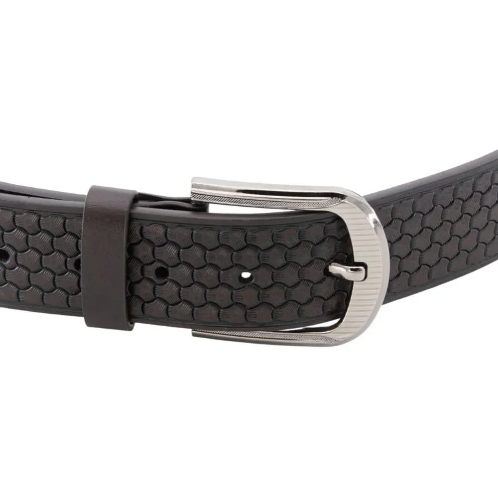 Woodland Creek Men's Embossed Brown Leather Fisherman's Belt, 44